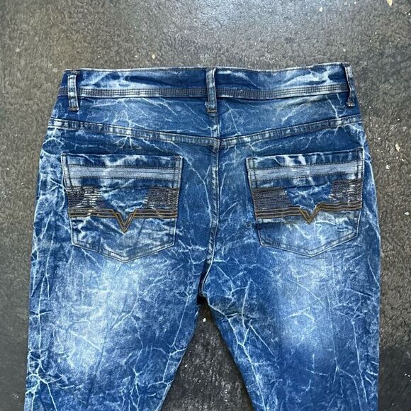 Huntington Acid Wash Style Men’s Jeans Size 33x30.5 Skinny Fit High Rise Denim - Picture 9 of 14